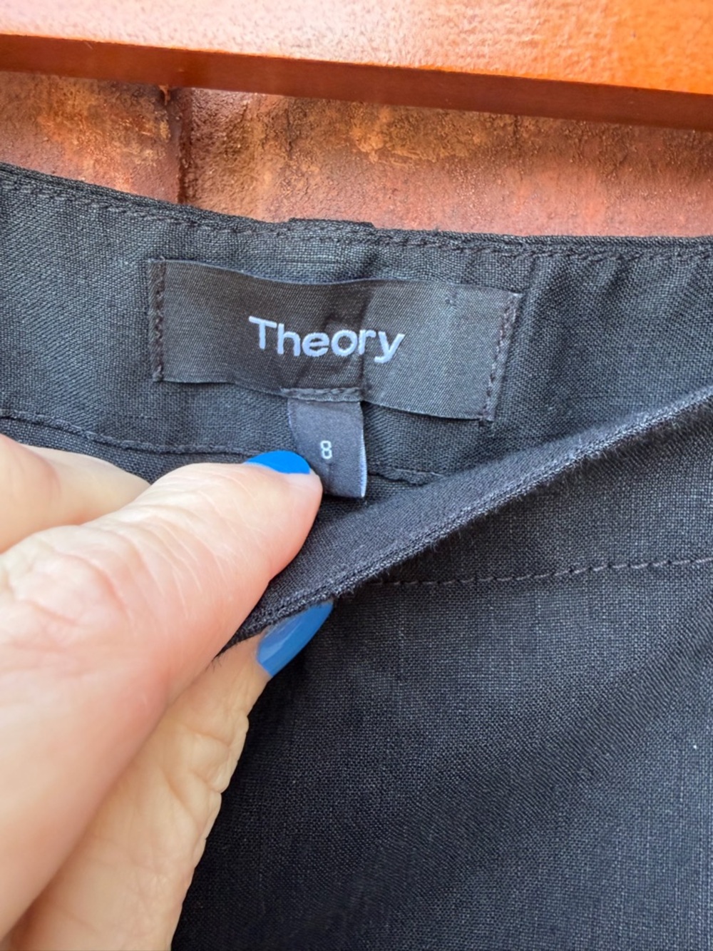 Theory Linen Shorts Black size 8 - Picture 3 of 5